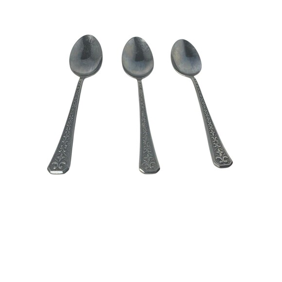 VTG INTERPUR Florenz Stainless Flatware Korea Floral Daisy Fleur de Lis Lot (13) - Picture 6 of 16